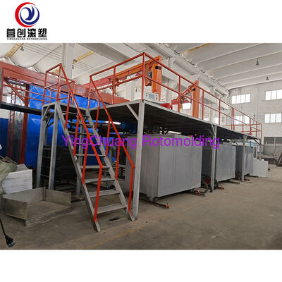 কেনা YINGCHUANG 500L / 1000L / 2000L PE প্লাস্টিকের জল ট্যাংক জন্য সম্পূর্ণ স্বয়ংক্রিয় দ্বি-অক্ষীয় Shuttle Rotomolding মেশিন অনলাইনে উৎপাদন