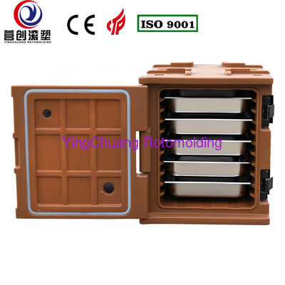 কেনা YINGCHUANG OEM 75L কফি ব্রাউন হ্যান্ডেল টাইপ রোটোমোল্ডেড ইনসুলেটেড বক্স, পুরু PU ফোম হট অ্যান্ড কোল্ড হোল্ডিং ক্যান্টিন সেন্ট্রাল রান্নাঘরের জন্য GN প্যান ফুড ট্রান্সপোর্ট ক্যাবিনেট অনলাইনে উৎপাদন