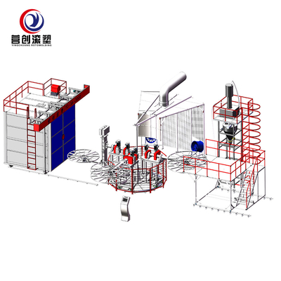 1000L-2000L IBC ট্যাঙ্ক 500L-5000L জলের ট্যাঙ্ক তৈরির জন্য ক্যারোসেল রোটোমোল্ডিং মেশিন